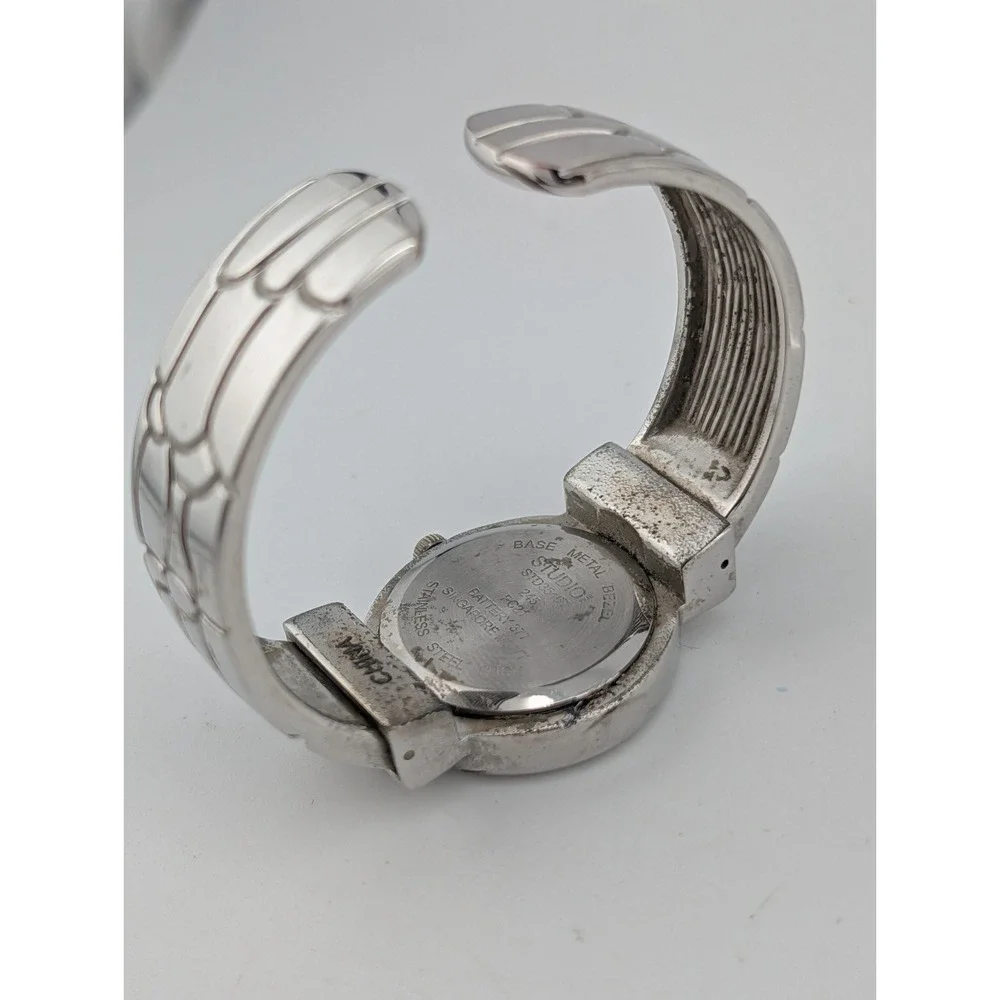 Studio Time Women's Bangle Watch 30mm Case Silver Band- New Battery